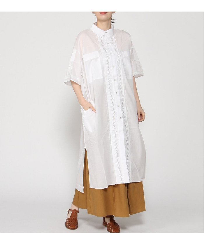 【ツチエ/TUTIE】のコットンボイルタックワンピース インテリア・キッズ・メンズ・レディースファッション・服の通販 founy(ファウニー) https://founy.com/ ファッション Fashion レディースファッション Fashion for Women ワンピース Dresses インド Indian Textile フロント Front, Front Design ポケット Pocket, Pocket Detail 羽織 Haori, Light Jacket |ID: prp329100004980440 ipo3291000000037318069