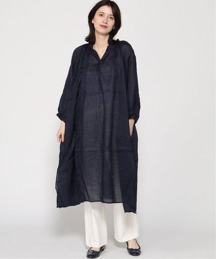 【ツチエ/TUTIE】のラミームジスキッパーワンピース インテリア・キッズ・メンズ・レディースファッション・服の通販 founy(ファウニー) https://founy.com/ ファッション Fashion レディースファッション Fashion for Women ワンピース Dresses ギャザー Gathered, Ruffled シアー Sheer, See-Through スキッパー Skipper, Open Collar スリット Slit, Slit Detail フロント Front, Front Design |ID: prp329100004980445 ipo3291000000037318084