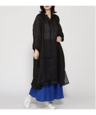 【その他のブランド/Other】のラミームジスキッパーワンピース 大人の最旬トレンドファッション＆コーディネート founy(ファウニー) ファッション Fashion レディースファッション Fashion for Women ワンピース Dresses ギャザー Gathered, Ruffled シアー Sheer, See-Through スキッパー Skipper, Open Collar スリット Slit, Slit Detail フロント Front, Front Design thumbnail ブラック|ID: prp329100004980445 ipo3291000000037318086