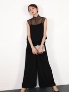 【ヴァン/Vin】のシアードッキングキャミソール×パンツセットアップ 大人の最旬トレンドファッション＆コーディネート founy(ファウニー) ファッション Fashion レディースファッション Fashion for Women セットアップ Matching Sets レディースパンツ・ボトムス Pants & Trousers / Bottoms おすすめ Recommended / Our Picks インナー Innerwear キャミソール Camisole, Spaghetti Strap Top シアー Sheer, See-Through セットアップ Set-Up, Coordinated Outfit セパレート Separate, Two-Piece セレモニー Ceremony フォルム Silhouette, Form ワイド Wide, Wide Fit 結婚式 Wedding thumbnail ブラック|ID: prp329100004980455 ipo3291000000037318114