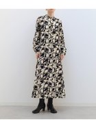 【ラシュッド/LASUD】のモダン柄モノトーンプリントワンピース 大人の最旬トレンドファッション＆コーディネート founy(ファウニー) ファッション Fashion レディースファッション Fashion for Women ワンピース Dresses キャミソール Camisole, Spaghetti Strap Top ギャザー Gathered, Ruffled フロント Front, Front Design プリント Print, Printed Pattern マーメイド Mermaid, Fishtail Silhouette モダン Modern, Contemporary エレガント 上品 Elegant thumbnail シロクロ|ID: prp329100004980458 ipo3291000000037318123
