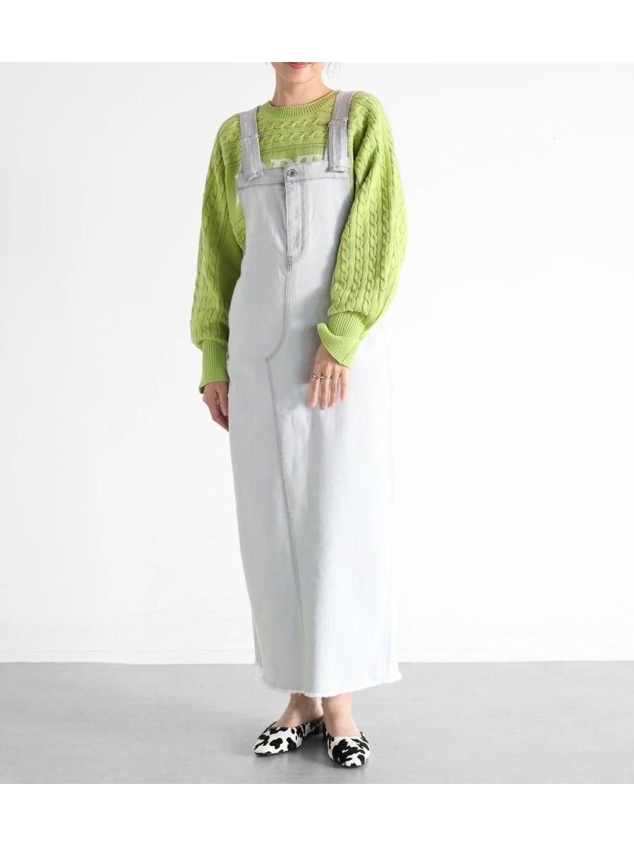 【ヴァン/Vin】のコクーンデニムジャンパースカート インテリア・キッズ・メンズ・レディースファッション・服の通販 founy(ファウニー) 　ファッション　Fashion　レディースファッション　Fashion for Women　スカート　Skirts　インナー　Innerwear　カットオフ　Cut-Off Design　スウェット / スエット　Sweatshirt, Sweatwear　デニム　Denim, Jeans Material　フリンジ　Fringe, Tassel　ライトグレー|ID: prp329100004980463 ipo3291000000037318136