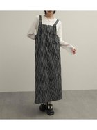 【ラシュッド/LASUD】のロゴテープジャンパースカート 大人の最旬トレンドファッション＆コーディネート founy(ファウニー) ファッション Fashion レディースファッション Fashion for Women スカート Skirts シンプル Simple, Minimal チェック Check, Plaid, Tartan フロント Front, Front Design リラックス Relax, Relaxed Fit エレガント 上品 Elegant thumbnail ブラック|ID: prp329100004980464 ipo3291000000037318138