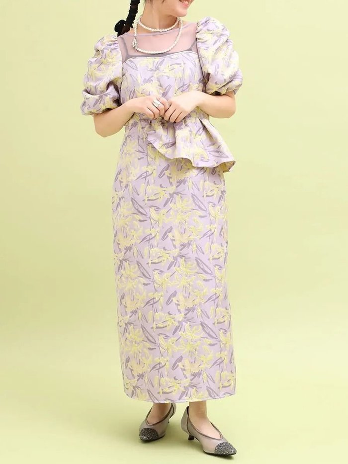 【ラシュッド/LASUD】のフラワージャガードペプラムドレスワンピース インテリア・キッズ・メンズ・レディースファッション・服の通販 founy(ファウニー) https://founy.com/ ファッション Fashion レディースファッション Fashion for Women ワンピース Dresses フォーマル・パーティードレス・結婚式用ドレス Elegant & Casual Dresses アシンメトリー Asymmetrical Style ギャザー Gathered, Ruffled シアー Sheer, See-Through スリーブ Sleeve, Long Sleeve / Short Sleeve デコルテ Décolleté, Neckline ドレス Dress, One-Piece ペプラム Peplum, Flared Hem |ID: prp329100004980472 ipo3291000000037318155