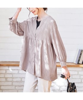 【イッカ/ikka】の冷感楊柳バンドカラーシャツ 大人の最旬トレンドファッション＆コーディネート founy(ファウニー) ファッション Fashion レディースファッション Fashion for Women トップス・カットソー Cut & Sew Tops シャツ・ブラウス・オフィスカジュアル Elegant Blouses & Button-Ups サッカー Seersucker, Summer Fabric フェミニン Feminine, Girly ペプラム Peplum, Flared Hem |ID:prp329100004980477