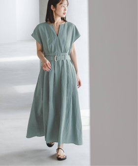 【ノーブル / スピック&スパン/NOBLE / Spick & Span】のベルテッドフィット フレアワンピース 大人の最旬トレンドファッション＆コーディネート founy(ファウニー) ファッション Fashion レディースファッション Fashion for Women ワンピース Dresses キュプラ Cupro, Eco Fabric コンパクト Compact, Small Size ショルダー Shoulder, Shoulder Strap シンプル Simple, Minimal ジャケット Jacket, Outerwear スキッパー Skipper, Open Collar セットアップ Set-Up, Coordinated Outfit フィット Fit, Slim Fit フレア Flare, Flared ビジネス 仕事 通勤 Business / Work / Commuting 夏 Summer 春 Spring S/S・春夏 SS, Spring/Summer, Warm Season |ID:prp329100004980490