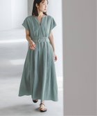 【ノーブル / スピック&スパン/NOBLE / Spick & Span】のベルテッドフィット フレアワンピース 大人の最旬トレンドファッション＆コーディネート founy(ファウニー) ファッション Fashion レディースファッション Fashion for Women ワンピース Dresses キュプラ Cupro, Eco Fabric コンパクト Compact, Small Size ショルダー Shoulder, Shoulder Strap シンプル Simple, Minimal ジャケット Jacket, Outerwear スキッパー Skipper, Open Collar セットアップ Set-Up, Coordinated Outfit フィット Fit, Slim Fit フレア Flare, Flared ビジネス 仕事 通勤 Business / Work / Commuting 夏 Summer 春 Spring S/S・春夏 SS, Spring/Summer, Warm Season thumbnail グリーン B|ID: prp329100004980490 ipo3291000000037318225