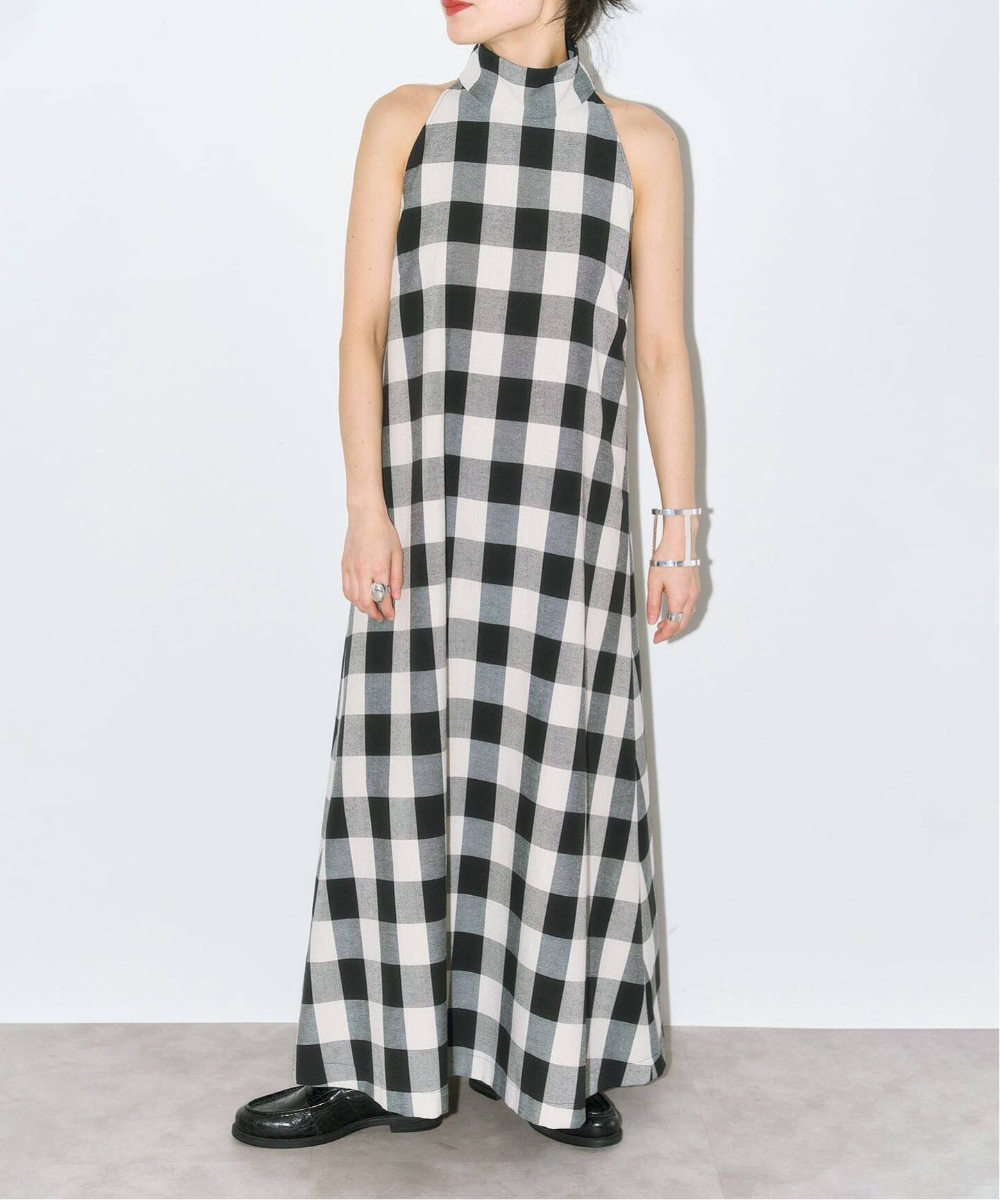 【シティーショップ/CITYSHOP】のLINEN LIKE DRESS ワンピース インテリア・キッズ・メンズ・レディースファッション・服の通販 founy(ファウニー) 　ファッション　Fashion　レディースファッション　Fashion for Women　ワンピース　Dresses　フォーマル・パーティードレス・結婚式用ドレス　Elegant & Casual Dresses　2026年　2026　2026春夏・S/S　Spring/Summer 2026 SS26　チェック　Check, Plaid, Tartan　ハイネック　High Neck, Mock Neck　パターン　Pattern, Design Print　ブロック　Block, Solid Block Pattern　リネン　Linen, Linen Fabric　人気　Popular, Best Seller　夏　Summer　無地　Plain, Solid Color　ベージュ|ID: prp329100004980497 ipo3291000000037318248