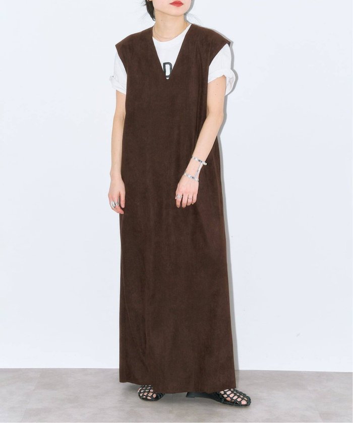 【シティーショップ/CITYSHOP】のFAUX SUEDE I-LINE DRESS ワンピース インテリア・キッズ・メンズ・レディースファッション・服の通販 founy(ファウニー) https://founy.com/ ファッション Fashion レディースファッション Fashion for Women ワンピース Dresses フォーマル・パーティードレス・結婚式用ドレス Elegant & Casual Dresses 2026年 2026 2026春夏・S/S Spring/Summer 2026 SS26 インナー Innerwear スリット Slit, Slit Detail ドレス Dress, One-Piece フォルム Silhouette, Form ロング Long, Long-Length |ID: prp329100004980498 ipo3291000000037318249