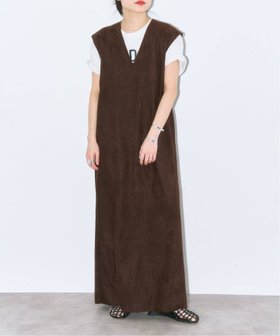 【シティーショップ/CITYSHOP】のFAUX SUEDE I-LINE DRESS ワンピース 大人の最旬トレンドファッション＆コーディネート founy(ファウニー) ファッション Fashion レディースファッション Fashion for Women ワンピース Dresses フォーマル・パーティードレス・結婚式用ドレス Elegant & Casual Dresses 2026年 2026 2026春夏・S/S Spring/Summer 2026 SS26 インナー Innerwear スリット Slit, Slit Detail ドレス Dress, One-Piece フォルム Silhouette, Form ロング Long, Long-Length |ID:prp329100004980498