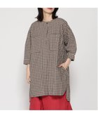【ツチエ/TUTIE】の綿麻ギンガムチェックコーヒー染めチュニック ピンク|ID: prp329100004980520 ipo3291000000037318326