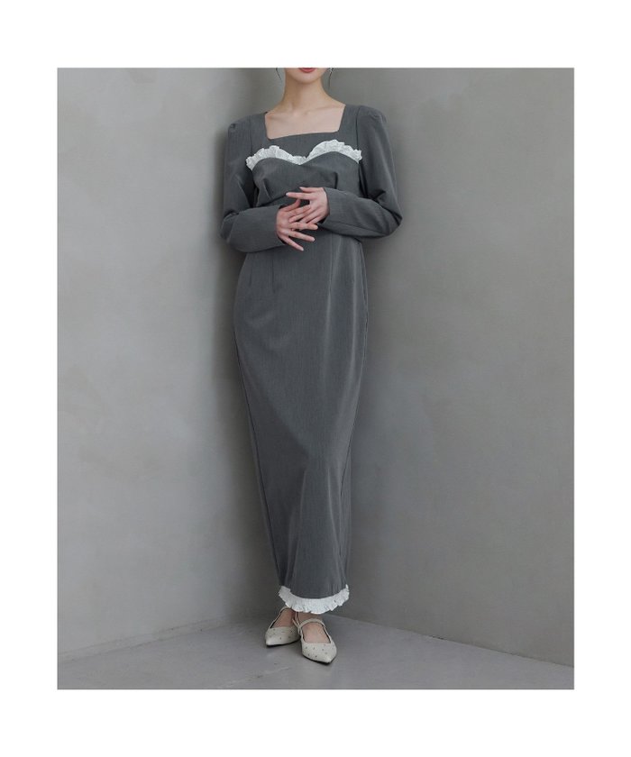 【ビーフラット/bflat】のフリルトリムロングドレス パーティードレス オケージョンドレス 結婚式 二次会 インテリア・キッズ・メンズ・レディースファッション・服の通販 founy(ファウニー) https://founy.com/ ファッション Fashion レディースファッション Fashion for Women ワンピース Dresses フォーマル・パーティードレス・結婚式用ドレス Elegant & Casual Dresses クラシック Classic, Timeless Style シンプル Simple, Minimal スクエア Square, Square Shape スリット Slit, Slit Detail ドレス Dress, One-Piece ネックレス Necklace, Pendant Necklace フリル Frill, Ruffle ポケット Pocket, Pocket Detail おすすめ Recommended / Our Picks セレモニー Ceremony 結婚式 Wedding 披露宴 Wedding Reception 二次会 After Party |ID: prp329100004980558 ipo3291000000037318464