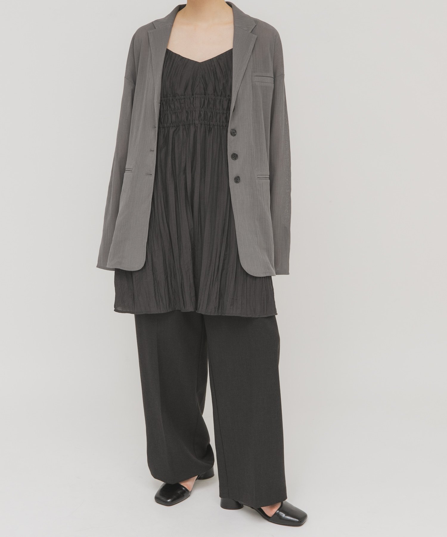 【ケービーエフ/KBF / URBAN RESEARCH】のリンクルミニキャミワンピース インテリア・キッズ・メンズ・レディースファッション・服の通販 founy(ファウニー) 　ファッション　Fashion　レディースファッション　Fashion for Women　ワンピース　Dresses　キャミソールワンピース　Camisole Dresses　2026年　2026　2026春夏・S/S　Spring/Summer 2026 SS26　インナー　Innerwear　キャミワンピース　Cami Dress, Slip Dress　ギャザー　Gathered, Ruffled　リボン　Ribbon, Bow　ロング　Long, Long-Length　ワッシャー　Washer, Crinkled Finish　夏　Summer　S/S・春夏　SS, Spring/Summer, Warm Season　チャコールグレー|ID: prp329100004980562 ipo3291000000037318479