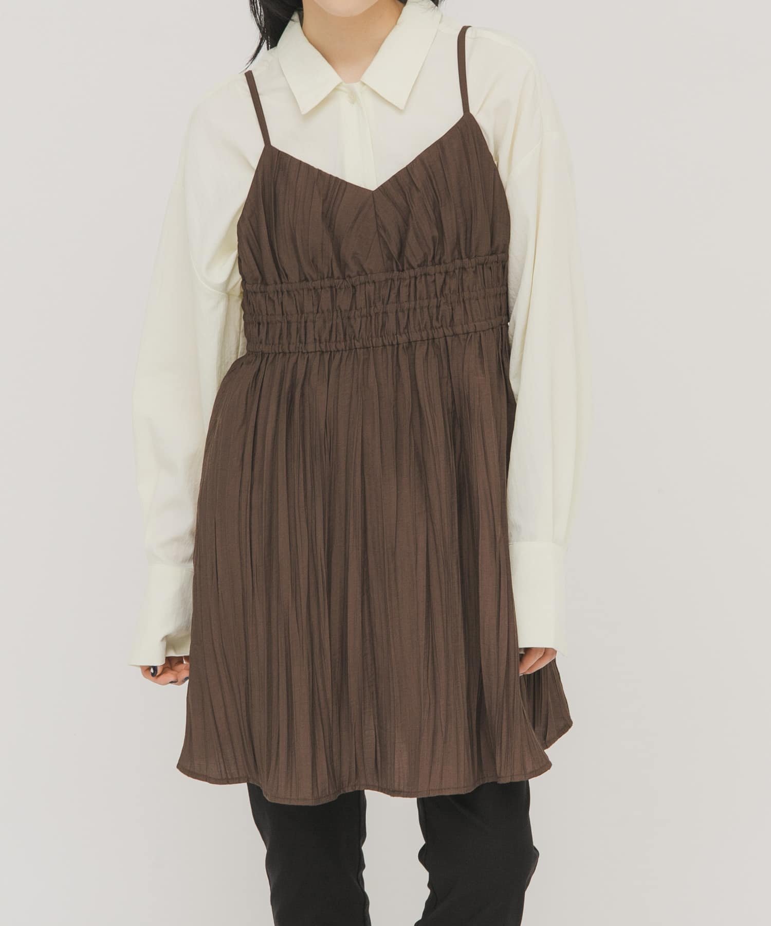 【ケービーエフ/KBF / URBAN RESEARCH】のリンクルミニキャミワンピース インテリア・キッズ・メンズ・レディースファッション・服の通販 founy(ファウニー) 　ファッション　Fashion　レディースファッション　Fashion for Women　ワンピース　Dresses　キャミソールワンピース　Camisole Dresses　2026年　2026　2026春夏・S/S　Spring/Summer 2026 SS26　インナー　Innerwear　キャミワンピース　Cami Dress, Slip Dress　ギャザー　Gathered, Ruffled　リボン　Ribbon, Bow　ロング　Long, Long-Length　ワッシャー　Washer, Crinkled Finish　夏　Summer　S/S・春夏　SS, Spring/Summer, Warm Season　ダークブラウン|ID: prp329100004980562 ipo3291000000037318480