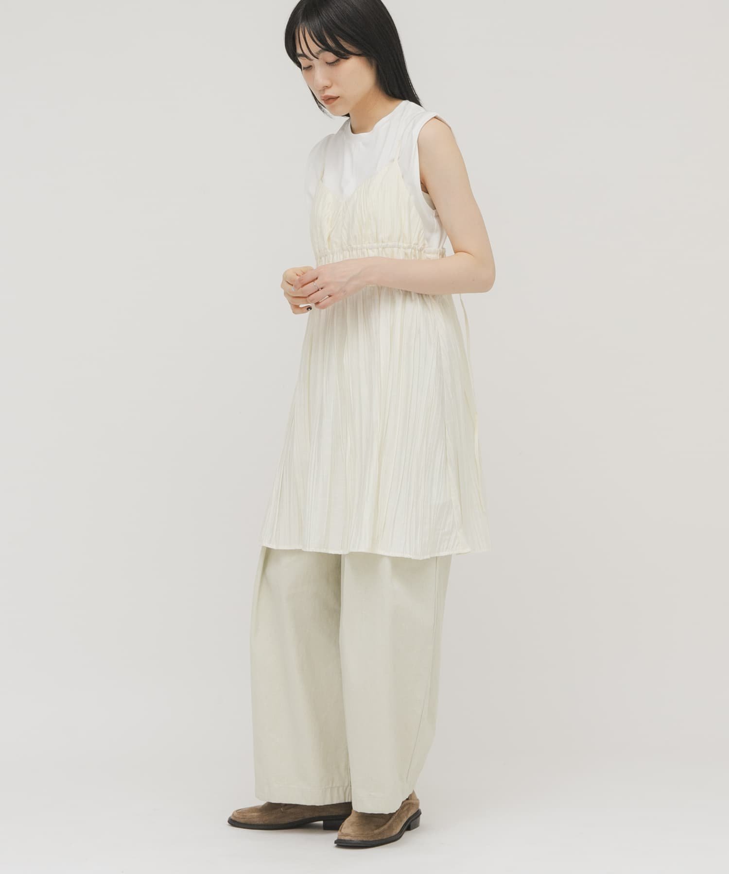 【ケービーエフ/KBF / URBAN RESEARCH】のリンクルミニキャミワンピース インテリア・キッズ・メンズ・レディースファッション・服の通販 founy(ファウニー) 　ファッション　Fashion　レディースファッション　Fashion for Women　ワンピース　Dresses　キャミソールワンピース　Camisole Dresses　2026年　2026　2026春夏・S/S　Spring/Summer 2026 SS26　インナー　Innerwear　キャミワンピース　Cami Dress, Slip Dress　ギャザー　Gathered, Ruffled　リボン　Ribbon, Bow　ロング　Long, Long-Length　ワッシャー　Washer, Crinkled Finish　夏　Summer　S/S・春夏　SS, Spring/Summer, Warm Season　アイボリー|ID: prp329100004980562 ipo3291000000037318481