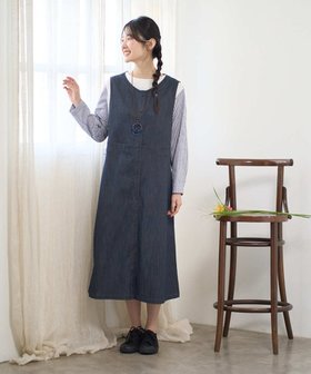 【ジャンニ ロ ジュディチェ/GIANNI LO GIUDICE】の洗える スラブシャンブレーデニムジャンパースカート 大人の最旬トレンドファッション＆コーディネート founy(ファウニー) ファッション Fashion レディースファッション Fashion for Women スカート Skirts インディゴ Indigo Denim インナー Innerwear 春 Spring 洗える Machine Washable 秋 Autumn カットソー Cut and Sewn Top シャンブレー Chambray, Denim-Like Fabric デニム Denim, Jeans Material ブルゾン Blouson, Bomber Jacket ワイド Wide, Wide Fit 冬 Winter / This Winter おすすめ Recommended / Our Picks 夏 Summer エレガント 上品 Elegant |ID:prp329100004980578