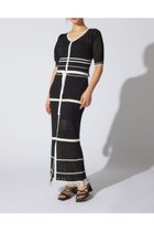 【リエンダ/rienda】の2WAYフリンジライン配色クロシェニットワンピース BLK|ID: prp329100004980589 ipo3291000000037318567