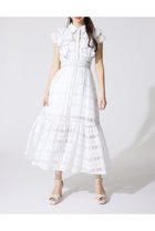 【リエンダ/rienda】の配色ロゴダブルフリルティアードワンピース WHT|ID: prp329100004980590 ipo3291000000037318570