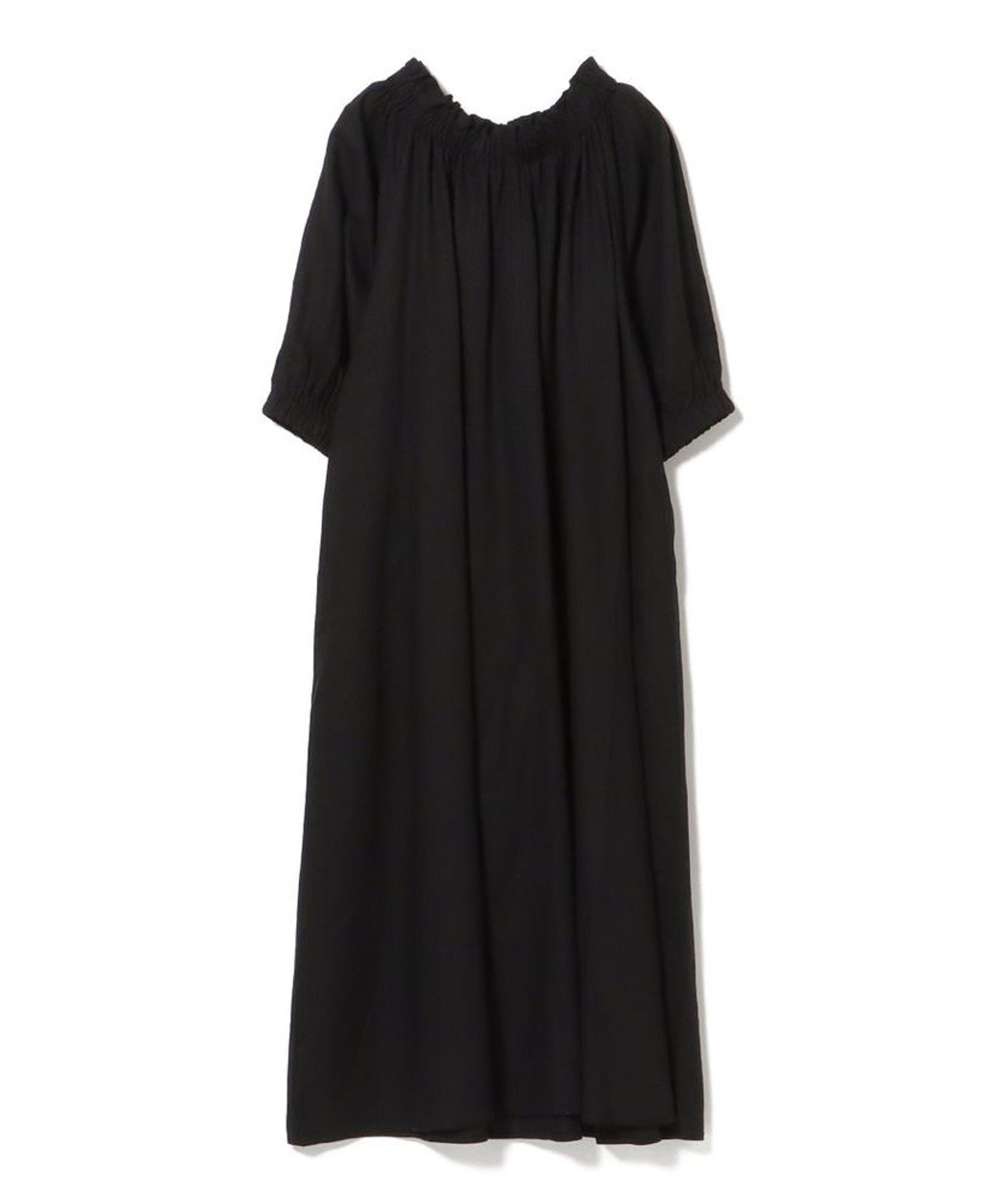 【ビームス ハート/BEAMS HEART】の麻混 オフショルダー ワンピース 26SS ウォッシャブル 旅行 インテリア・キッズ・メンズ・レディースファッション・服の通販 founy(ファウニー) 　ファッション　Fashion　レディースファッション　Fashion for Women　ワンピース　Dresses　2026年　2026　2026春夏・S/S　Spring/Summer 2026 SS26　おすすめ　Recommended / Our Picks　ウォッシャブル　Machine Washable　デコルテ　Décolleté, Neckline　デニム　Denim, Jeans Material　リゾート　Resort, Vacation Style　リネン　Linen, Linen Fabric　夏　Summer　旅行　Travel　BLACK|ID: prp329100004980632 ipo3291000000037318721