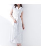 【ナチュラル ビューティー ベーシック/NATURAL BEAUTY BASIC】のダブルカラー開襟ワンピース 大人の最旬トレンドファッション＆コーディネート founy(ファウニー) ファッション Fashion レディースファッション Fashion for Women ワンピース Dresses アシンメトリー Asymmetrical Style シルバー Silver, Metallic Silver ストライプ Stripe, Striped Pattern スリーブ Sleeve, Long Sleeve / Short Sleeve ダブル Double, Double-Breasted フレンチ French, French Style エレガント 上品 Elegant 無地 Plain, Solid Color thumbnail ブルーストライプ2|ID: prp329100004980643 ipo3291000000037318760