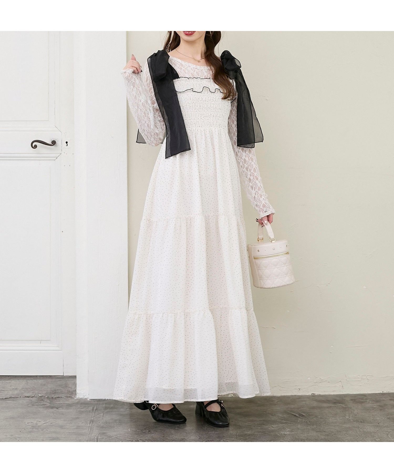 【マジェスティック レゴン/MAJESTIC LEGON】の2wayショルダーリボンキャミワンピ インテリア・キッズ・メンズ・レディースファッション・服の通販 founy(ファウニー) 　ファッション　Fashion　レディースファッション　Fashion for Women　ワンピース　Dresses　キャミソールワンピース　Camisole Dresses　インナー　Innerwear　カーディガン　Cardigan, Knitwear　キャミワンピース　Cami Dress, Slip Dress　シャーリング　Shirring, Ruched　ジャケット　Jacket, Outerwear　ダウン　Down, Puffer　フィット　Fit, Slim Fit　リボン　Ribbon, Bow　再入荷　Restock / Back in Stock　おすすめ　Recommended / Our Picks　オフ/柄|ID: prp329100004980656 ipo3291000000037318807