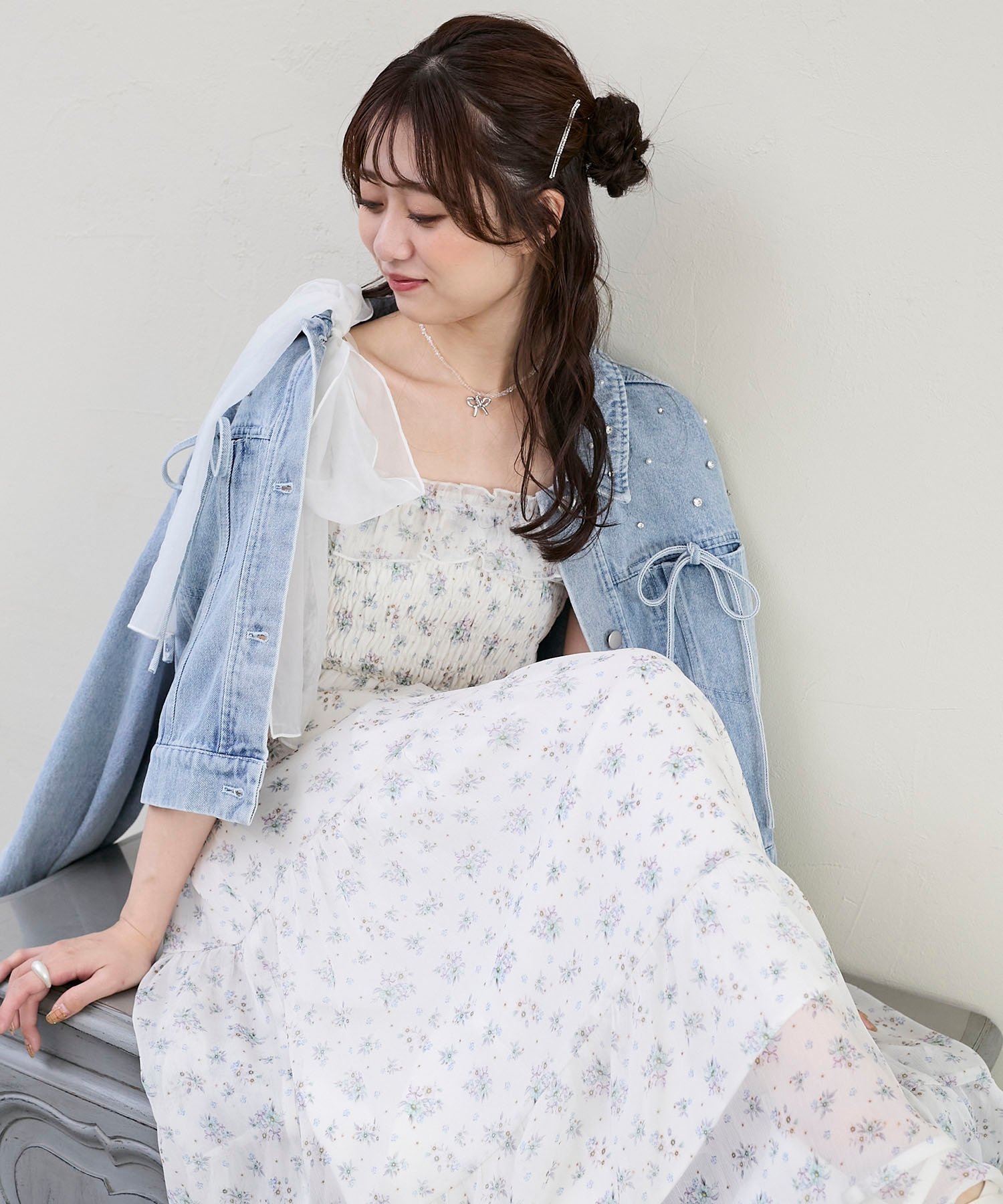 【マジェスティック レゴン/MAJESTIC LEGON】の2wayショルダーリボンキャミワンピ インテリア・キッズ・メンズ・レディースファッション・服の通販 founy(ファウニー) 　ファッション　Fashion　レディースファッション　Fashion for Women　ワンピース　Dresses　キャミソールワンピース　Camisole Dresses　インナー　Innerwear　カーディガン　Cardigan, Knitwear　キャミワンピース　Cami Dress, Slip Dress　シャーリング　Shirring, Ruched　ジャケット　Jacket, Outerwear　ダウン　Down, Puffer　フィット　Fit, Slim Fit　リボン　Ribbon, Bow　再入荷　Restock / Back in Stock　おすすめ　Recommended / Our Picks　アイボリー柄|ID: prp329100004980656 ipo3291000000037318809