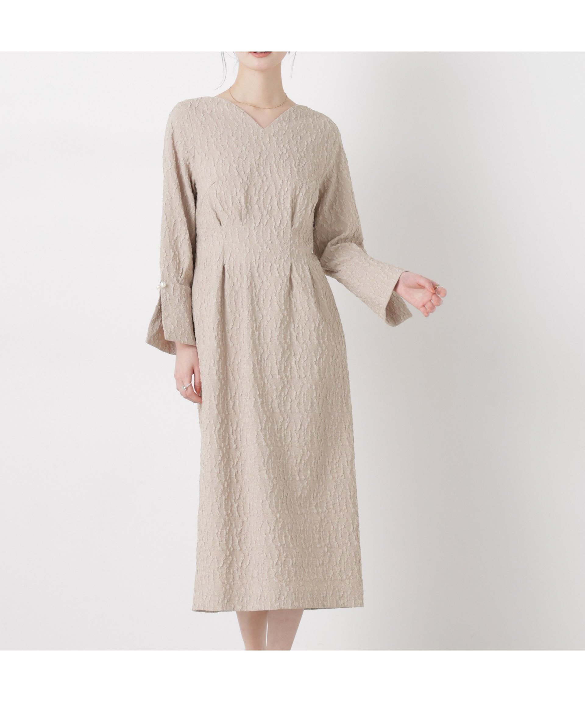 【ナノ ユニバース/nano universe】のtroisieme chaco/別注 PUFFY JACQUARD ワンピース 大人の最旬トレンドファッション＆コーディネート founy(ファウニー) 　ファッション　Fashion　レディースファッション　Fashion for Women　ワンピース　Dresses　ウォッシャブル　Machine Washable　スキッパー　Skipper, Open Collar　スリーブ　Sleeve, Long Sleeve / Short Sleeve　人気　Popular, Best Seller　フォーマル　Formal, Dressy　別注　Limited Edition, Custom Order　おすすめ　Recommended / Our Picks　エレガント 上品　Elegant　セレモニー　Ceremony　2026年　2026　2026春夏・S/S　Spring/Summer 2026 SS26　 other-1|ID: prp329100004980693 ipo3291000000037318937