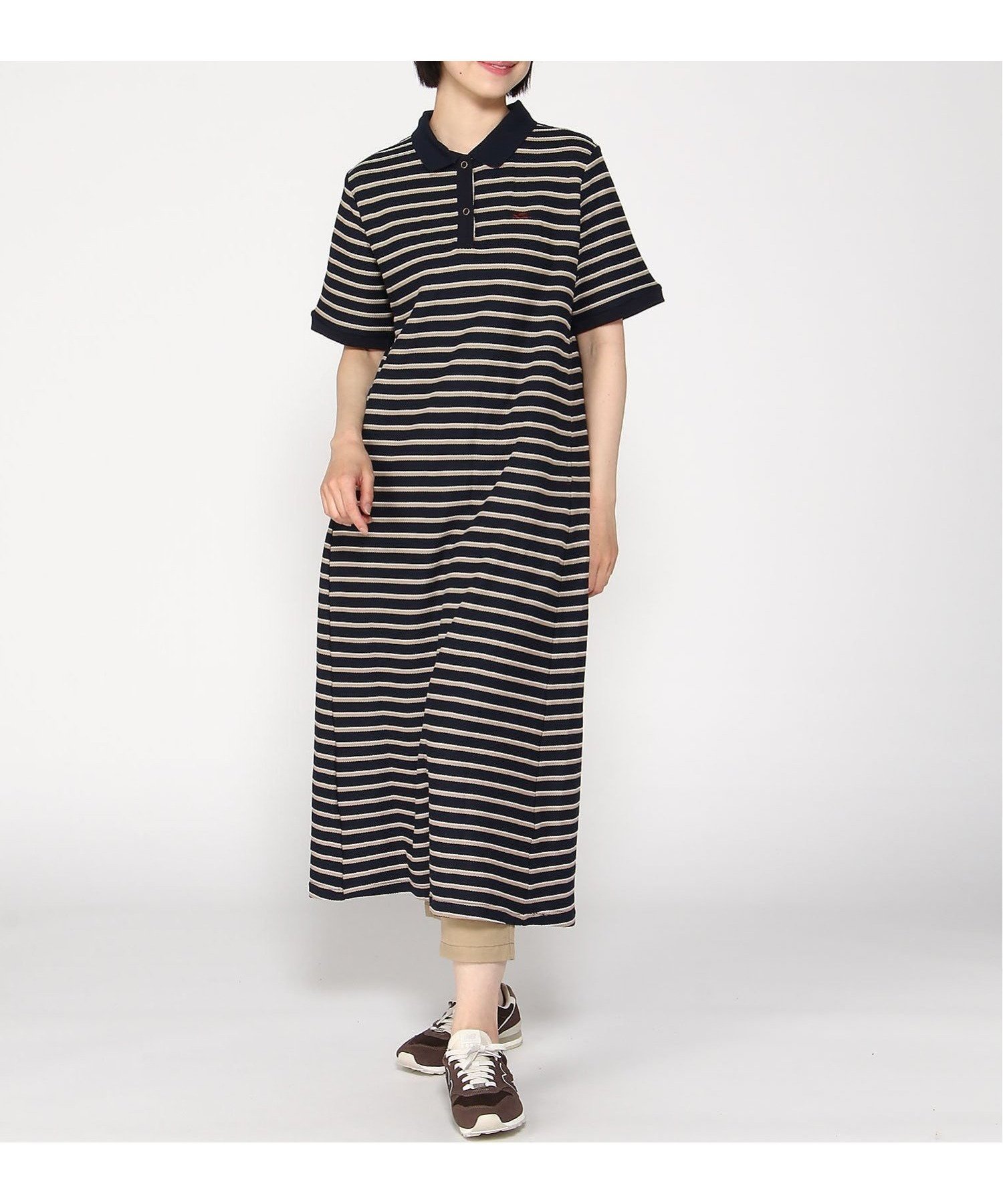 【クリフメイヤー/KRIFF MAYER】の冷感リンクスカノコポロワンピ インテリア・キッズ・メンズ・レディースファッション・服の通販 founy(ファウニー) 　ファッション　Fashion　レディースファッション　Fashion for Women　ワンピース　Dresses　アメリカン　American Style　スタンダード　Standard, Basic　ボーダー　Border, Stripe　夏　Summer　NAVY2|ID: prp329100004980700 ipo3291000000037318973