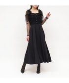 【ロイヤルパーティー/ROYAL PARTY】のオフショルリボンチュールドッキングフレアワンピース ブラック|ID: prp329100004980711 ipo3291000000037319011