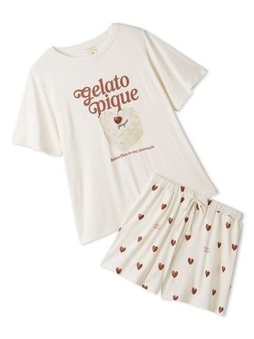 【ジェラート ピケ/gelato pique】の【ONLINE限定】【接触冷感】ケーキワンポイントTシャツ ハート柄ショートパンツセット 大人の最旬トレンドファッション＆コーディネート founy(ファウニー) ファッション Fashion レディースファッション Fashion for Women パンツ Pants & Trousers ショートパンツ・ハーフパンツ High-Waisted & Relaxed Shorts ショート Short, Short Length スマート Smart, Elegant セットアップ Set-Up, Coordinated Outfit なめらか Smooth, Silky Texture プリント Print, Printed Pattern ポケット Pocket, Pocket Detail モチーフ Motif, Design Theme ワンポイント One Point, Statement Accent おすすめ Recommended / Our Picks ギフト プレゼント Gift / Present |ID:prp329100004980746