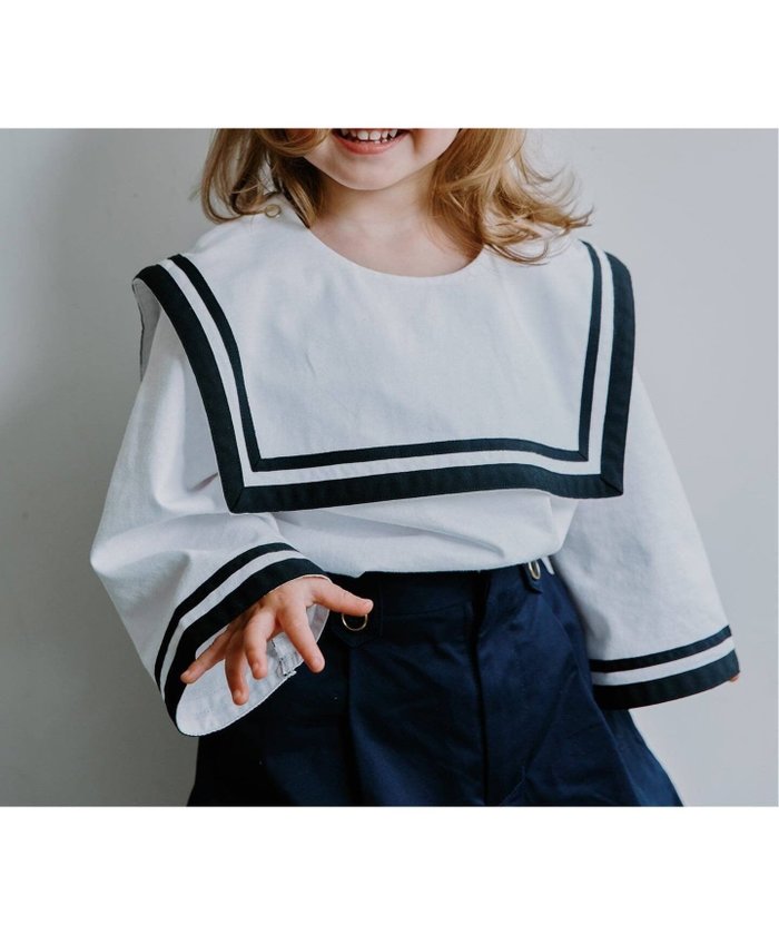 【イエナアンファン/IENA ENFANT / KIDS】のセーラーオーバーカットソー kids インテリア・キッズ・メンズ・レディースファッション・服の通販 founy(ファウニー) https://founy.com/ ファッション Fashion キッズファッション Fashion for Kids トップス・カットソー Cut & Sew Tops カットソー Cut and Sewn Top スマート Smart, Elegant 長袖 Long Sleeve, Full Sleeve エレガント 上品 Elegant セレモニー Ceremony |ID: prp329100004980821 ipo3291000000037319531