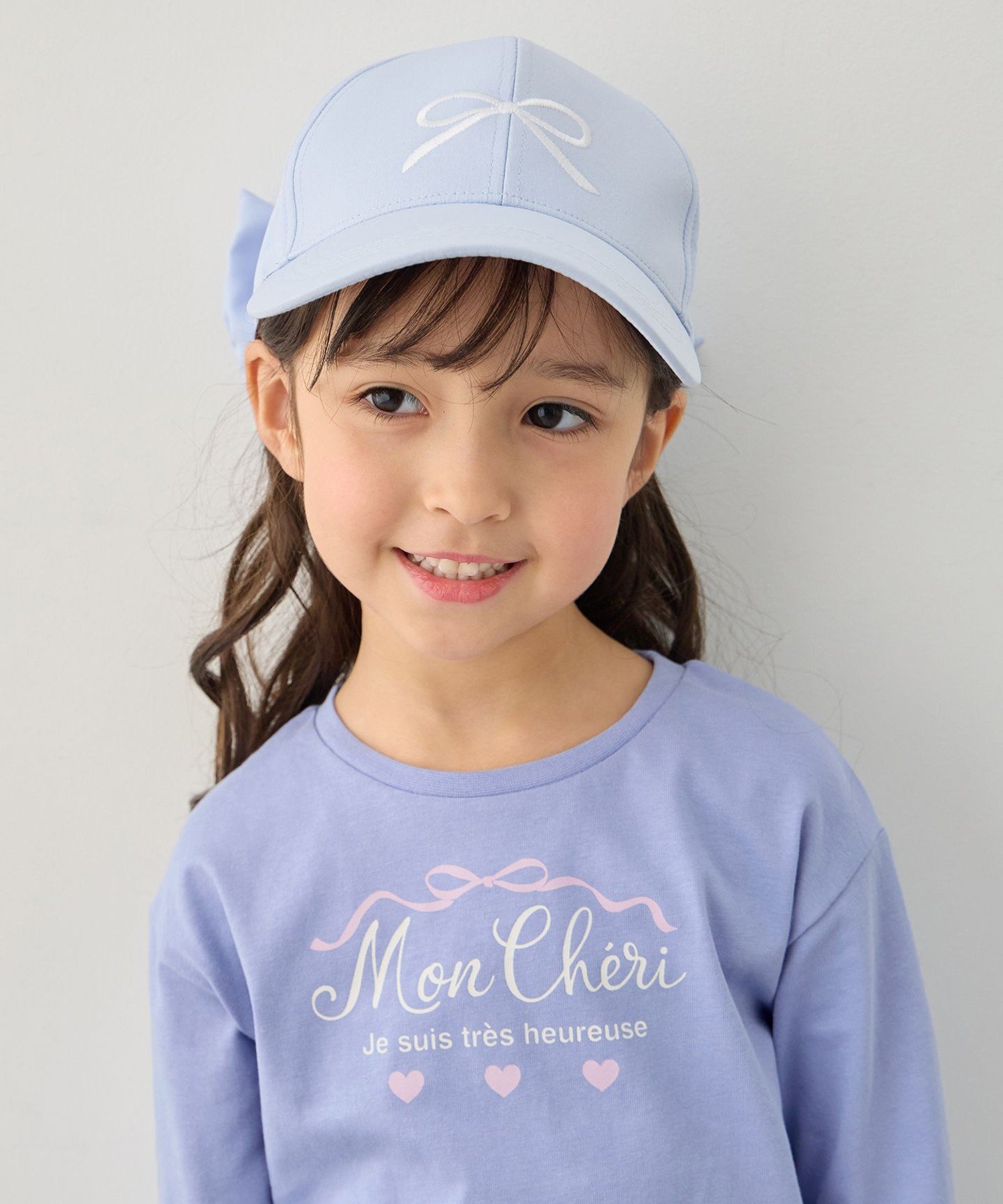 【エニー/ANY / KIDS】の【日よけ付き】2WAYリボン刺繍キャップ インテリア・キッズ・メンズ・レディースファッション・服の通販 founy(ファウニー) 　ファッション　Fashion　キッズファッション　Fashion for Kids　春　Spring　ガーリー　Girly, Feminine Style　キャップ　Cap, Baseball Cap　シンプル　Simple, Minimal　トレンド　Trend, Trending Now　フロント　Front, Front Design　帽子　Hat, Headwear　リボン　Ribbon, Bow　S/S・春夏　SS, Spring/Summer, Warm Season　おすすめ　Recommended / Our Picks　夏　Summer　エレガント 上品　Elegant　サックスブルー[073]|ID: prp329100004981050 ipo3291000000037320255