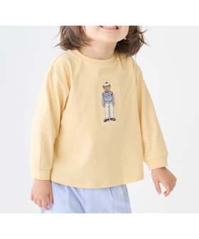 【ナルミヤ オンライン/NARUMIYA ONELINE / KIDS】の【TeddyBear】刺しゅう長袖Tシャツ 大人の最旬トレンドファッション＆コーディネート founy(ファウニー) ファッション Fashion キッズファッション Fashion for Kids おすすめ Recommended / Our Picks デニム Denim, Jeans Material ボトム Bottoms, Lower Wear ポケット Pocket, Pocket Detail モチーフ Motif, Design Theme 長袖 Long Sleeve, Full Sleeve |ID:prp329100004981055