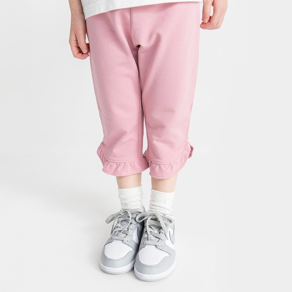 【ブランシェス/branshes / KIDS】の【ブランシェスmini】カット7分丈パンツ インテリア・キッズ・メンズ・レディースファッション・服の通販 founy(ファウニー) 　ファッション　Fashion　キッズファッション　Fashion for Kids　ボトムス　Bottoms　カットソー　Cut and Sewn Top　フリル　Frill, Ruffle　ポケット　Pocket, Pocket Detail　エレガント 上品　Elegant　ピンク|ID: prp329100004981063 ipo3291000000037320347