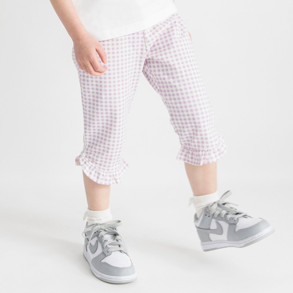 【ブランシェス/branshes / KIDS】の【ブランシェスmini】カット7分丈パンツ インテリア・キッズ・メンズ・レディースファッション・服の通販 founy(ファウニー) 　ファッション　Fashion　キッズファッション　Fashion for Kids　ボトムス　Bottoms　カットソー　Cut and Sewn Top　フリル　Frill, Ruffle　ポケット　Pocket, Pocket Detail　エレガント 上品　Elegant　ラベンダー|ID: prp329100004981063 ipo3291000000037320348
