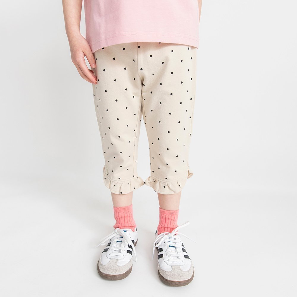 【ブランシェス/branshes / KIDS】の【ブランシェスmini】カット7分丈パンツ インテリア・キッズ・メンズ・レディースファッション・服の通販 founy(ファウニー) 　ファッション　Fashion　キッズファッション　Fashion for Kids　ボトムス　Bottoms　カットソー　Cut and Sewn Top　フリル　Frill, Ruffle　ポケット　Pocket, Pocket Detail　エレガント 上品　Elegant　ベージュ|ID: prp329100004981063 ipo3291000000037320350