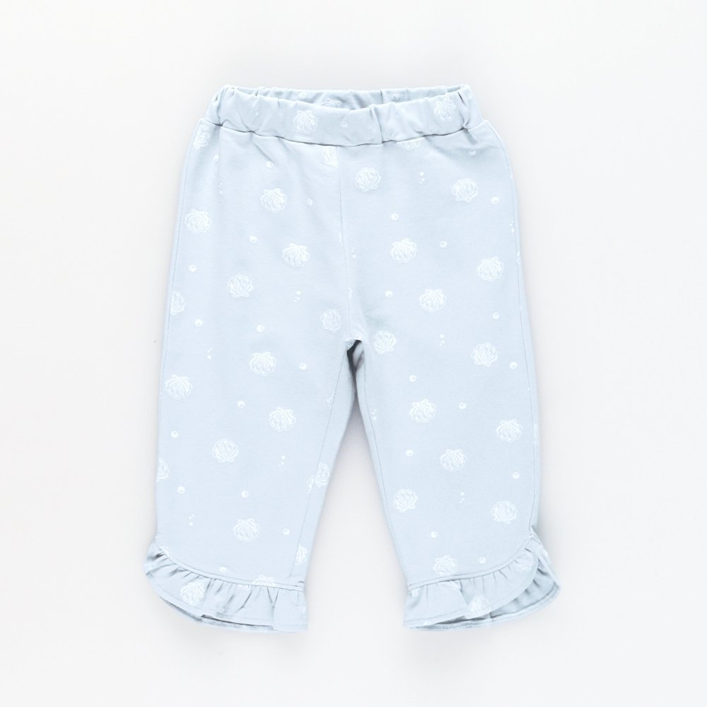 【ブランシェス/branshes / KIDS】の【ブランシェスmini】カット7分丈パンツ インテリア・キッズ・メンズ・レディースファッション・服の通販 founy(ファウニー) 　ファッション　Fashion　キッズファッション　Fashion for Kids　ボトムス　Bottoms　カットソー　Cut and Sewn Top　フリル　Frill, Ruffle　ポケット　Pocket, Pocket Detail　エレガント 上品　Elegant　サックス|ID: prp329100004981063 ipo3291000000037320351