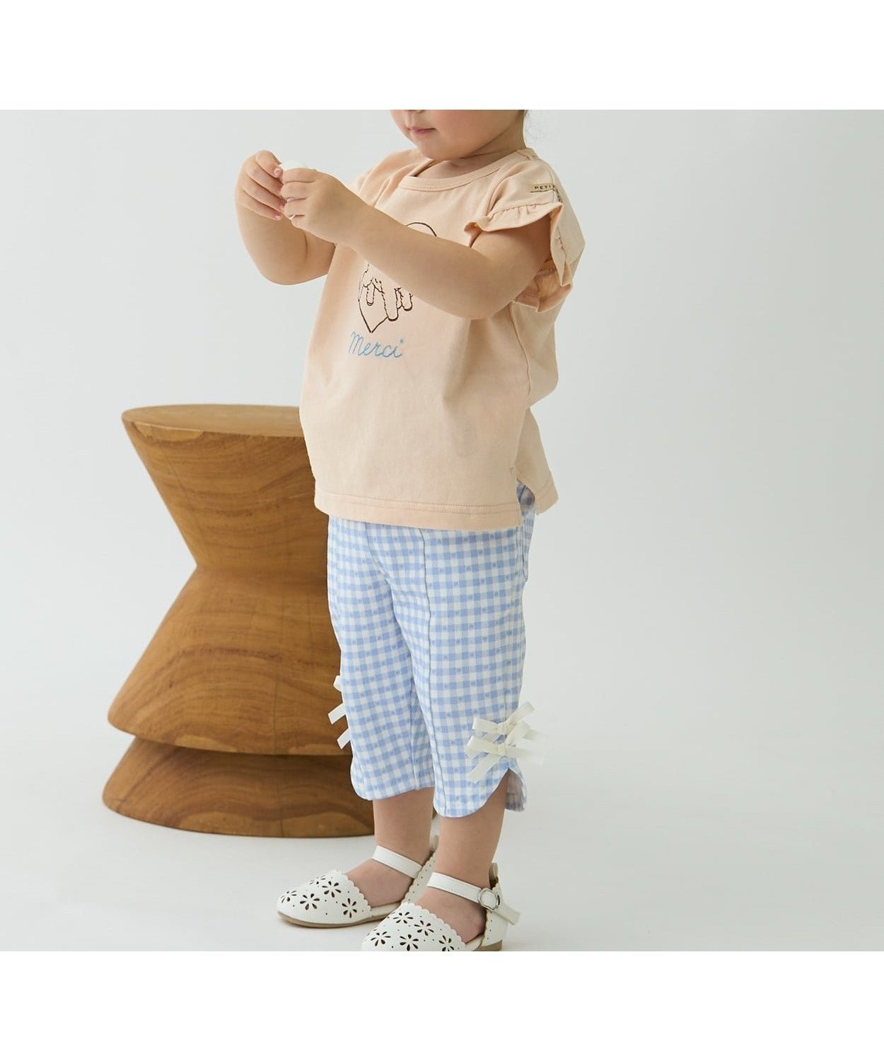 【ナルミヤ オンライン/NARUMIYA ONELINE / KIDS】の【防汚加工/スマイル】7分リボンパンツ インテリア・キッズ・メンズ・レディースファッション・服の通販 founy(ファウニー) 　ファッション　Fashion　キッズファッション　Fashion for Kids　ボトムス　Bottoms　ストレッチ　Stretch, Stretchy Fabric　スリット　Slit, Slit Detail　フィット　Fit, Slim Fit　ポケット　Pocket, Pocket Detail　リボン　Ribbon, Bow　ライト ブルー|ID: prp329100004981068 ipo3291000000037320388