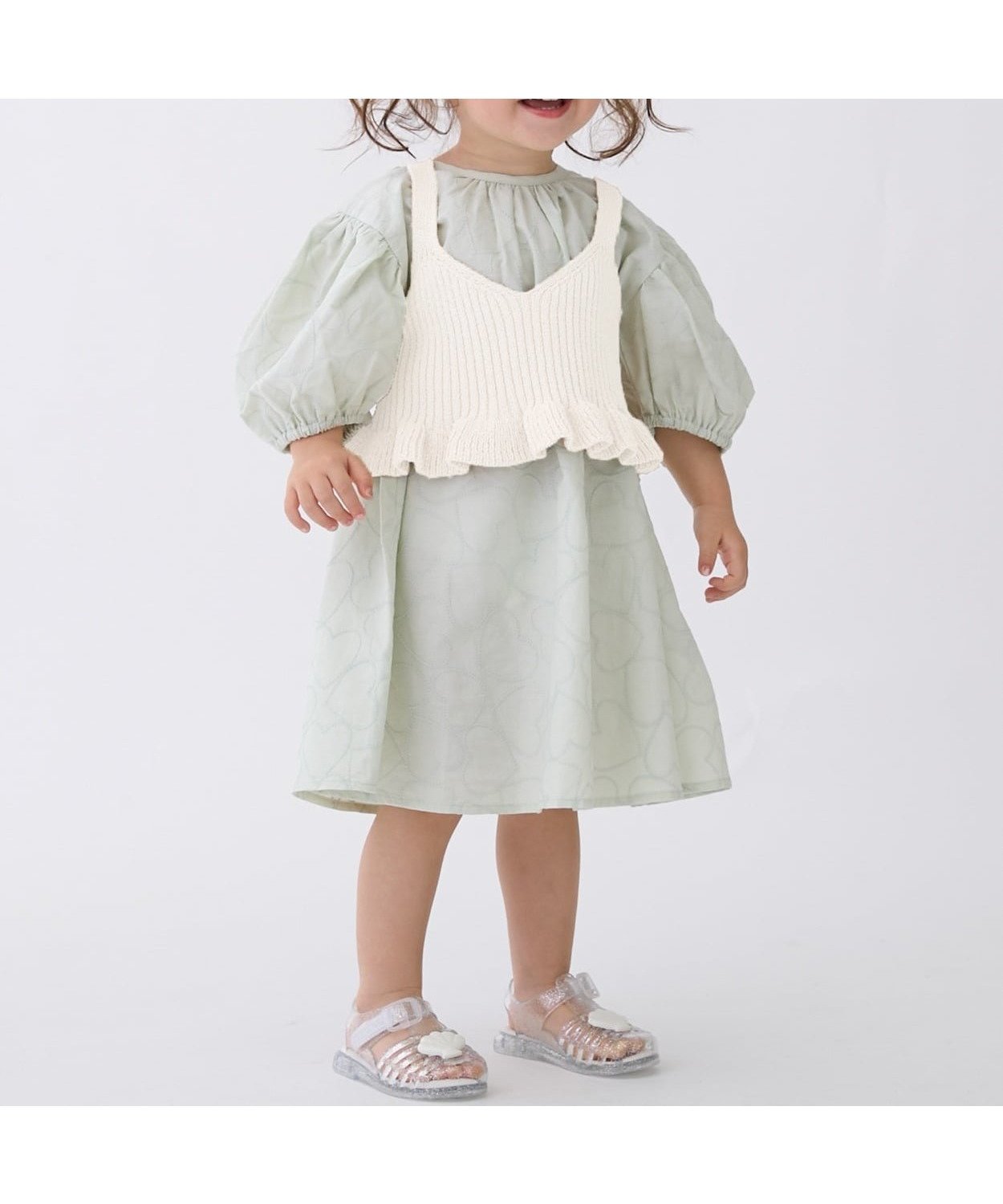 【ナルミヤ オンライン/NARUMIYA ONELINE / KIDS】の【リンク】レースワンピースビスチェセット インテリア・キッズ・メンズ・レディースファッション・服の通販 founy(ファウニー) 　ファッション　Fashion　キッズファッション　Fashion for Kids　ワンピース　Dresses　おすすめ　Recommended / Our Picks　イエロー　Yellow　スリーブ　Sleeve, Long Sleeve / Short Sleeve　チュニック　Tunic, Long Top　ビスチェ　Bustier, Corset Top　ポケット　Pocket, Pocket Detail　レース　Lace, Lace Fabric　イエロー グリーン|ID: prp329100004981069 ipo3291000000037320391