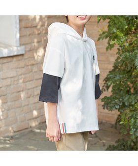 【イッカ/ikka / KIDS】の【親子コーデ】冷感6分袖レイヤードパーカー(120~160cm) 大人の最旬トレンドファッション＆コーディネート founy(ファウニー) ファッション Fashion キッズファッション Fashion for Kids おすすめ Recommended / Our Picks シリコン Silicone, Silicone Material メンズ Men's, Menswear |ID:prp329100004981071
