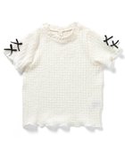 【エフオー オンラインストア/F.O.Online Store / KIDS】のぽこぽこジャガード袖リボンTシャツ 大人の最旬トレンドファッション＆コーディネート founy(ファウニー) ファッション Fashion キッズファッション Fashion for Kids リボン Ribbon, Bow 半袖 Short Sleeve, Half Sleeve thumbnail アイボリー|ID: prp329100004981128 ipo3291000000037320728