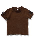 【エフオー オンラインストア/F.O.Online Store / KIDS】のぽこぽこジャガード袖リボンTシャツ 大人の最旬トレンドファッション＆コーディネート founy(ファウニー) ファッション Fashion キッズファッション Fashion for Kids リボン Ribbon, Bow 半袖 Short Sleeve, Half Sleeve thumbnail ブラウン|ID: prp329100004981128 ipo3291000000037320729