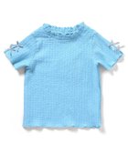 【エフオー オンラインストア/F.O.Online Store / KIDS】のぽこぽこジャガード袖リボンTシャツ 大人の最旬トレンドファッション＆コーディネート founy(ファウニー) ファッション Fashion キッズファッション Fashion for Kids リボン Ribbon, Bow 半袖 Short Sleeve, Half Sleeve thumbnail サックス|ID: prp329100004981128 ipo3291000000037320731