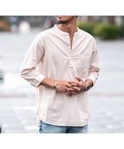 【シルバーバレット/SILVER BULLET / MEN】のCavariA パナマバンドカラーカプリ7分袖シャツ PINK|ID: prp329100004981173 ipo3291000000037320964