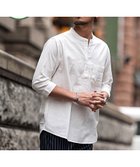 【シルバーバレット/SILVER BULLET / MEN】のCavariA パナマバンドカラーカプリ7分袖シャツ WHT|ID: prp329100004981173 ipo3291000000037320965