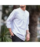 【シルバーバレット/SILVER BULLET / MEN】のCavariA パナマバンドカラーカプリ7分袖シャツ WHT STRIPE|ID: prp329100004981173 ipo3291000000037320966