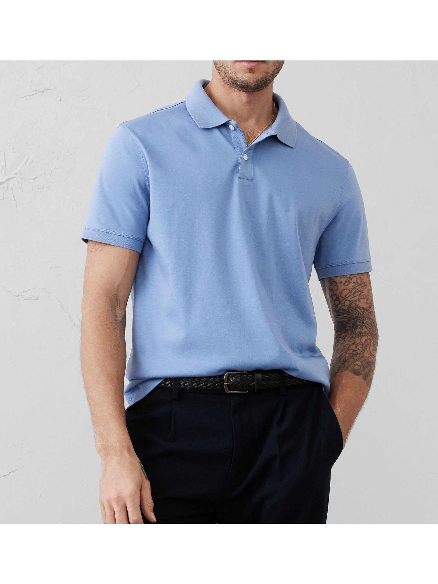 【バナナリパブリック ファクトリーストア/BANANA REPUBLIC FACTORY STORE / MEN】のBANANA REPUBLIC FACTORY STORE LUXE TOUCH ポロシャツ インテリア・キッズ・メンズ・レディースファッション・服の通販 founy(ファウニー) 　ファッション　Fashion　メンズファッション　Fashion for Men　ポロシャツ　Polo Shirt, Collared Tee　定番　Standard, Basic Item　BLUE_THISTLE|ID: prp329100004981180 ipo3291000000037321015