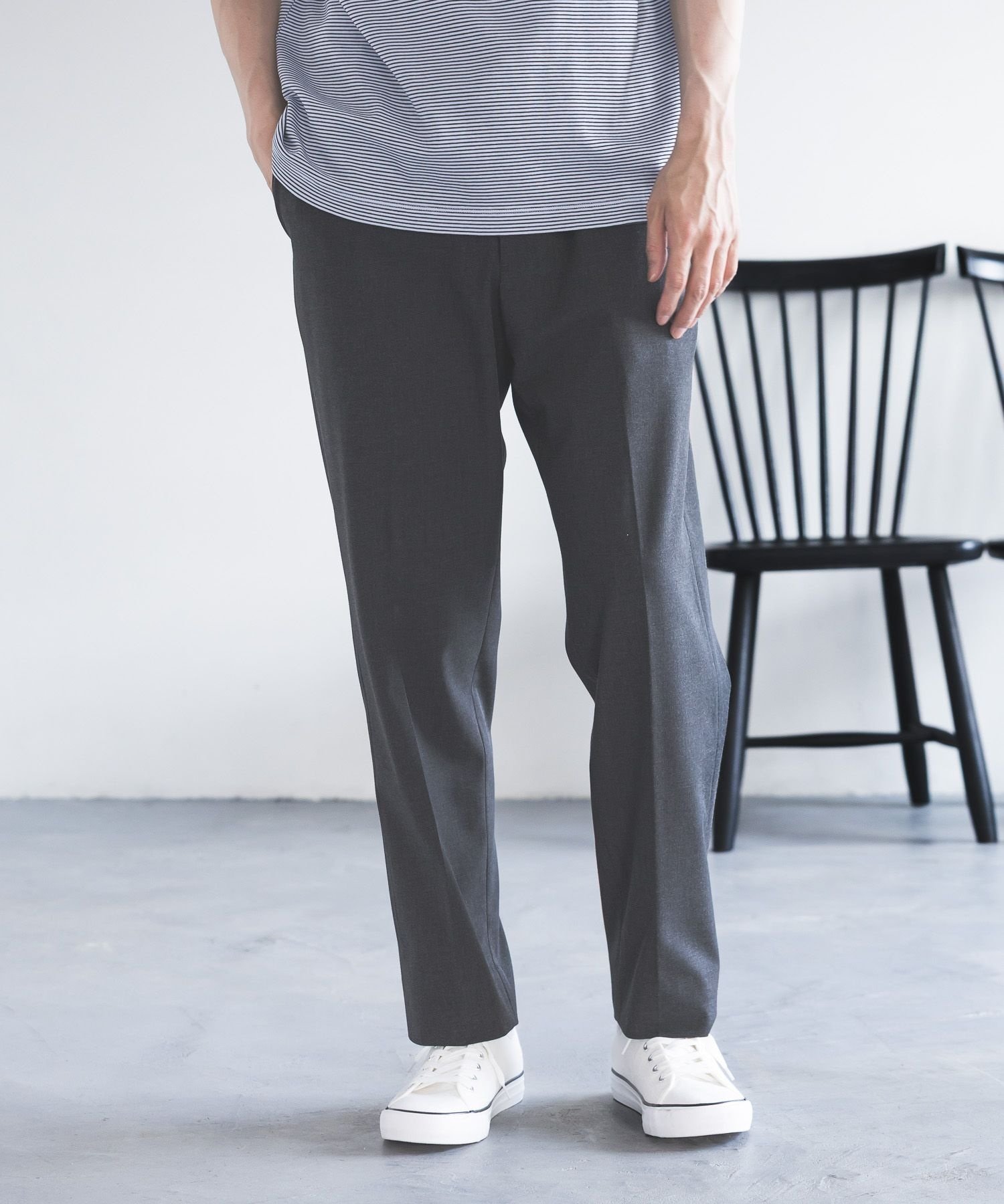 【グローバルワーク/GLOBAL WORK / MEN】のアーバンスラックスAIR/632888 インテリア・キッズ・メンズ・レディースファッション・服の通販 founy(ファウニー) 　ファッション　Fashion　メンズファッション　Fashion for Men　おすすめ　Recommended / Our Picks　ジャケット　Jacket, Outerwear　ストレッチ　Stretch, Stretchy Fabric　スラックス　Slacks, Dress Pants　スリム　Slim, Slim Fit　セットアップ　Set-Up, Coordinated Outfit　ドローコード　Drawcord, Drawstring Cord　ボトム　Bottoms, Lower Wear　軽量　Lightweight, Ultra Light　チャコール18|ID: prp329100004981206 ipo3291000000037321152