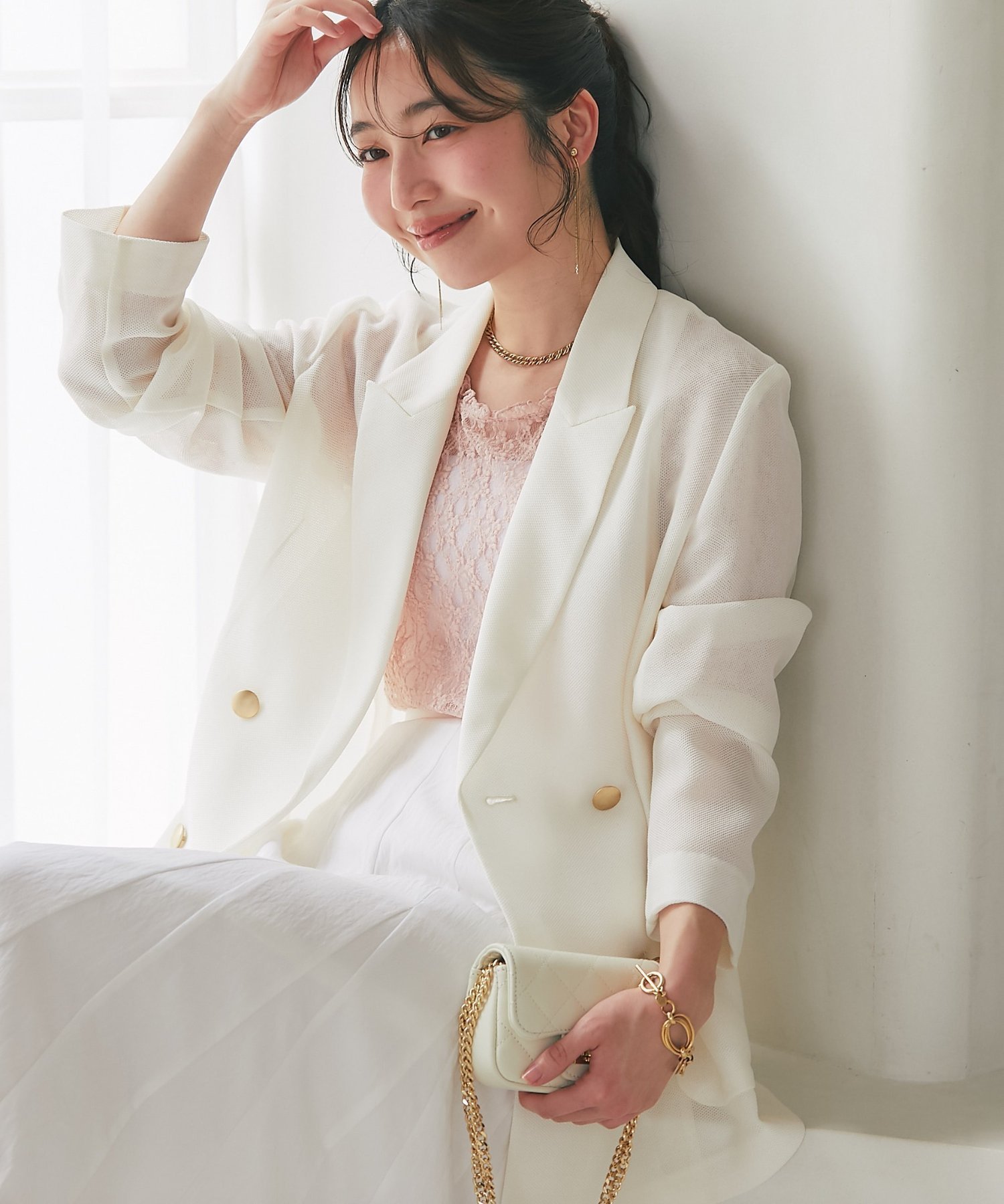 【ラブティックボンボン/La boutique BonBon】の【完売カラー再 決定!・新色登場】メッシュメタルボタンライトジャケット 大人の最旬トレンドファッション＆コーディネート founy(ファウニー) 　ファッション　Fashion　レディースファッション　Fashion for Women　アウター　Coat / Outerwear Collection　レディースジャケット・軽アウター　Jackets　サテン　Satin, Glossy Fabric　ジャケット　Jacket, Outerwear　タンク　Tank Top, Sleeveless Top　デニム　Denim, Jeans Material　トレンド　Trend, Trending Now　人気　Popular, Best Seller　羽織　Haori, Light Jacket　メッシュ　Mesh, Net Fabric　おすすめ　Recommended / Our Picks　エレガント 上品　Elegant　 other-1|ID: prp329100004981229 ipo3291000000037321307