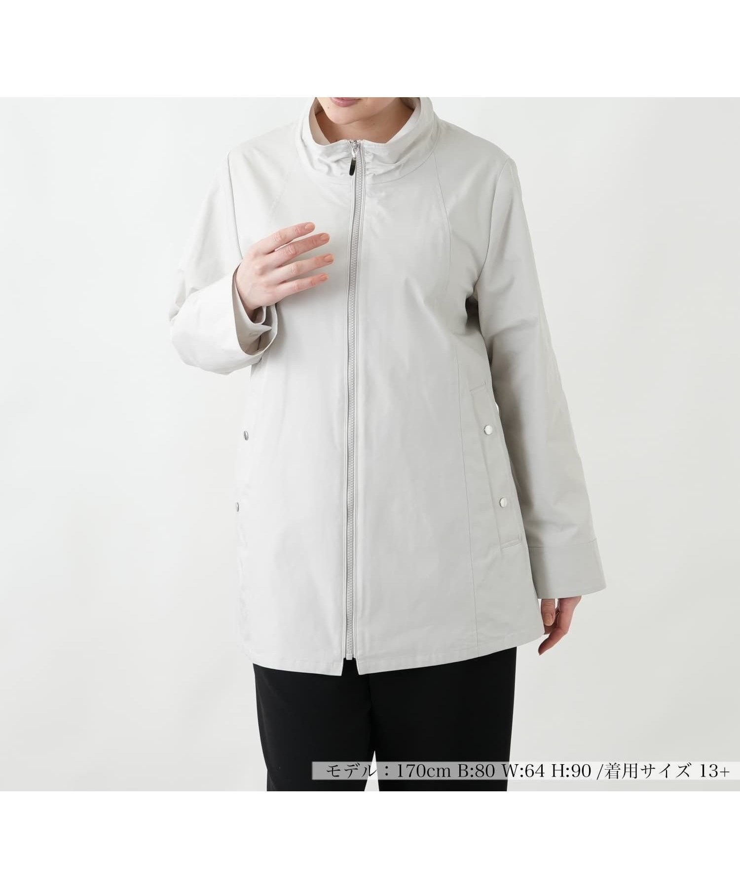 【レリアンプラスハウス/Leilian PLUS HOUSE】の【はっ水】コート インテリア・キッズ・メンズ・レディースファッション・服の通販 founy(ファウニー) 　ファッション　Fashion　レディースファッション　Fashion for Women　アウター　Coat / Outerwear Collection　コート・ロングコート・ピーコート　Long Coats, Peacoats & More　スタンド　Stand Collar, Upright Stand　タフタ　Taffeta, Structured Fabric　ポケット　Pocket, Pocket Detail　エレガント 上品　Elegant　夏　Summer　ベージュ|ID: prp329100004981247 ipo3291000000037321384